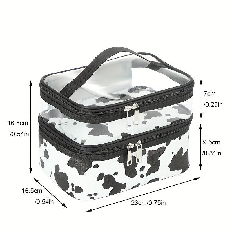 Cow Pattern Makeup Bag Lightweight Versatile Cosmetic Bag Women's Toiletry Wash