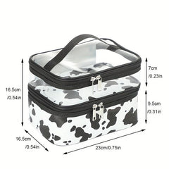 Cow Pattern Makeup Bag Lightweight Versatile Cosmetic Bag Women's Toiletry Wash
