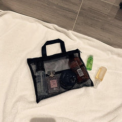 Portable Mesh Handbag Toiletry Wash Storage Cosmetic Bag