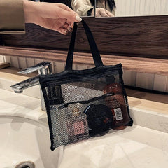 Portable Mesh Handbag Toiletry Wash Storage Cosmetic Bag