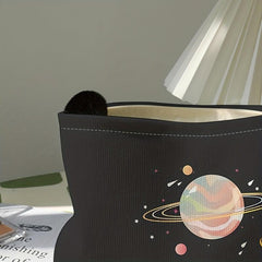 Planet Pattern Cosmetic Bag Corduroy Makeup Lipstick Bag