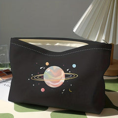 Planet Pattern Cosmetic Bag Corduroy Makeup Lipstick Bag