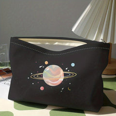 Planet Pattern Cosmetic Bag Corduroy Makeup Lipstick Bag