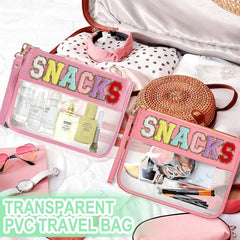 Chenille Letter Pattern Makeup Pouch Zipper Cosmetic Bag