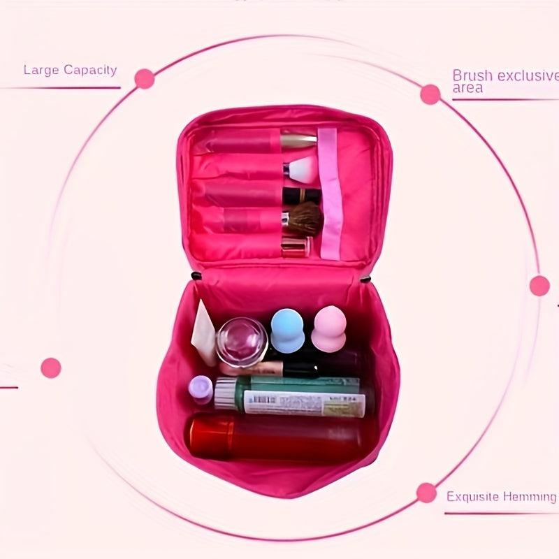 Letter Pattern Makeup Handbag Solid Zipper Organizer Toiletry Bag