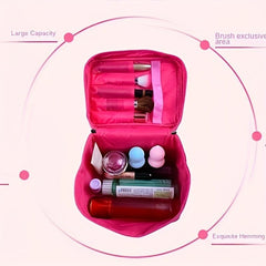 Letter Pattern Makeup Handbag Solid Zipper Organizer Toiletry Bag