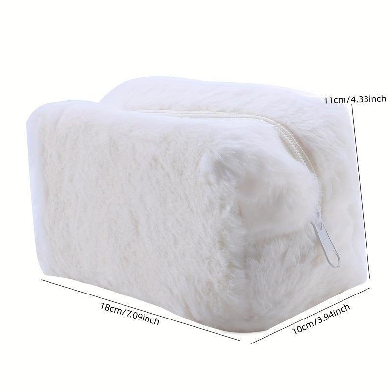Plush Cosmetics Bag Furry Storage Women's Toiletry Travel Accessory