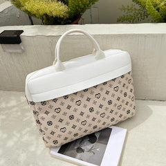 Vintage Floral Laptop Bag Stylish Business Briefcase