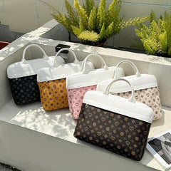 Vintage Floral Laptop Bag Stylish Business Briefcase