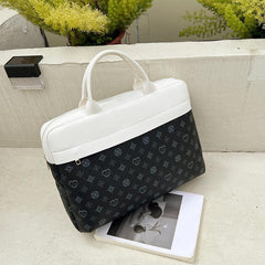 Vintage Floral Laptop Bag Stylish Business Briefcase