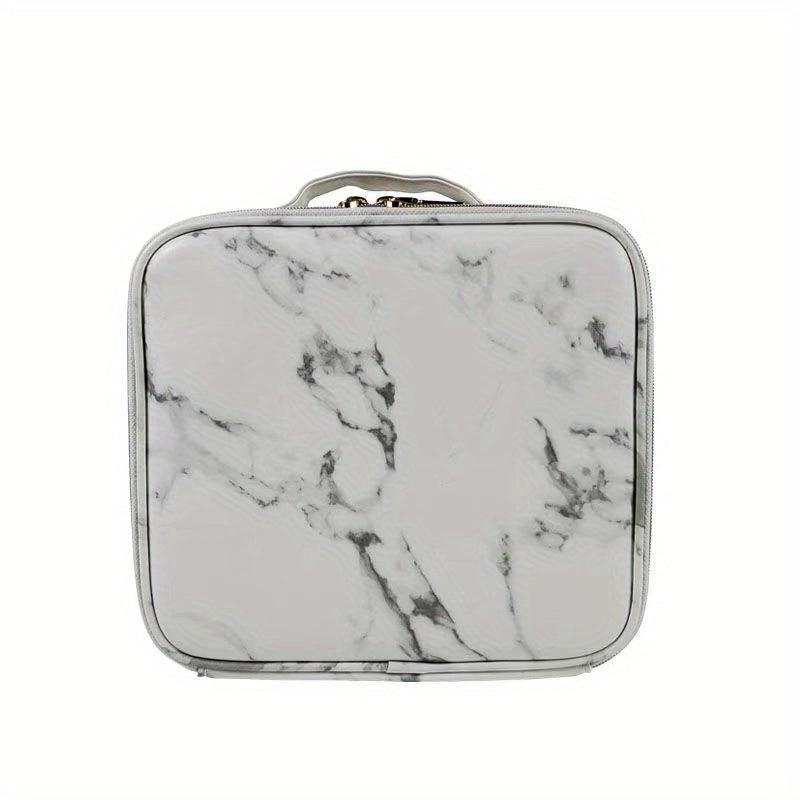 Marble Pattern Cosmetic Bag Zipper Lightweight Makeup Organizer