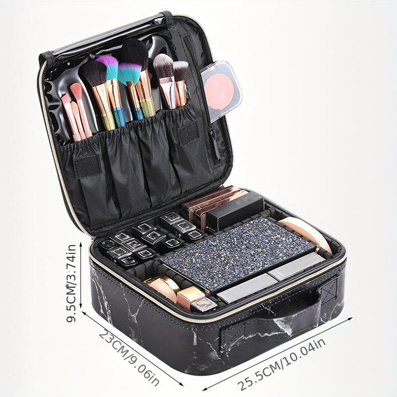 Marble Pattern Cosmetic Bag Zipper Lightweight Makeup Organizer
