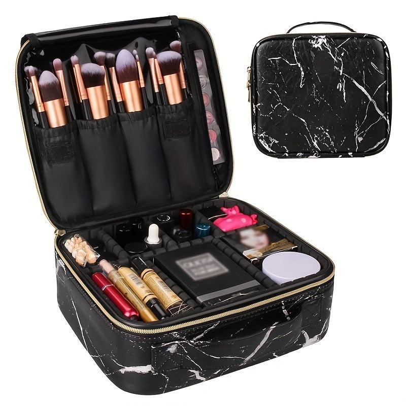 Marble Pattern Cosmetic Bag Zipper Lightweight Makeup Organizer
