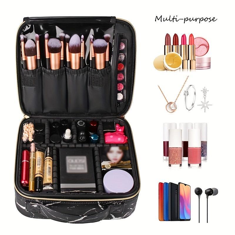 Marble Pattern Cosmetic Bag Zipper Lightweight Makeup Organizer