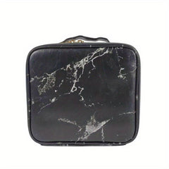 Marble Pattern Cosmetic Bag Zipper Lightweight Makeup Organizer
