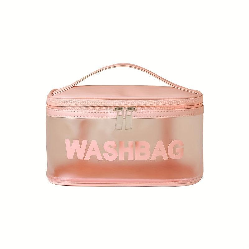 Transparent Waterproof Cosmetic Bag Plastic Handheld Makeup Storage Organizer
