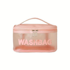Transparent Waterproof Cosmetic Bag Plastic Handheld Makeup Storage Organizer