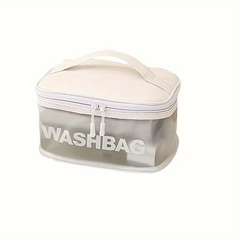 Transparent Waterproof Cosmetic Bag Plastic Handheld Makeup Storage Organizer