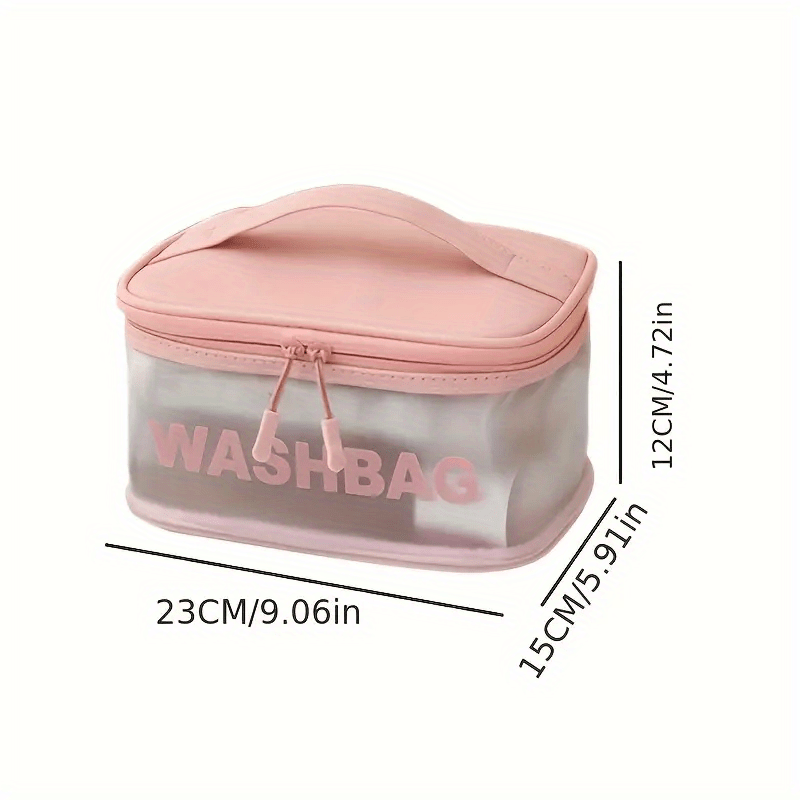 Transparent Waterproof Cosmetic Bag Plastic Handheld Makeup Storage Organizer