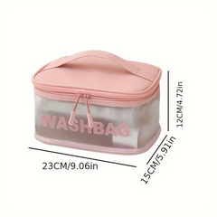 Transparent Waterproof Cosmetic Bag Plastic Handheld Makeup Storage Organizer