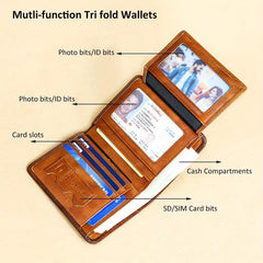 Vintage Leather Rfid Wallets For Men