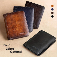 Vintage Leather Rfid Wallets For Men