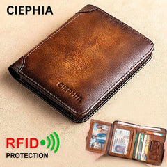 Vintage Leather Rfid Wallets For Men