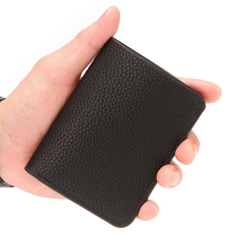 Mini Soft Wallet Lychee Grain Men's Card Case