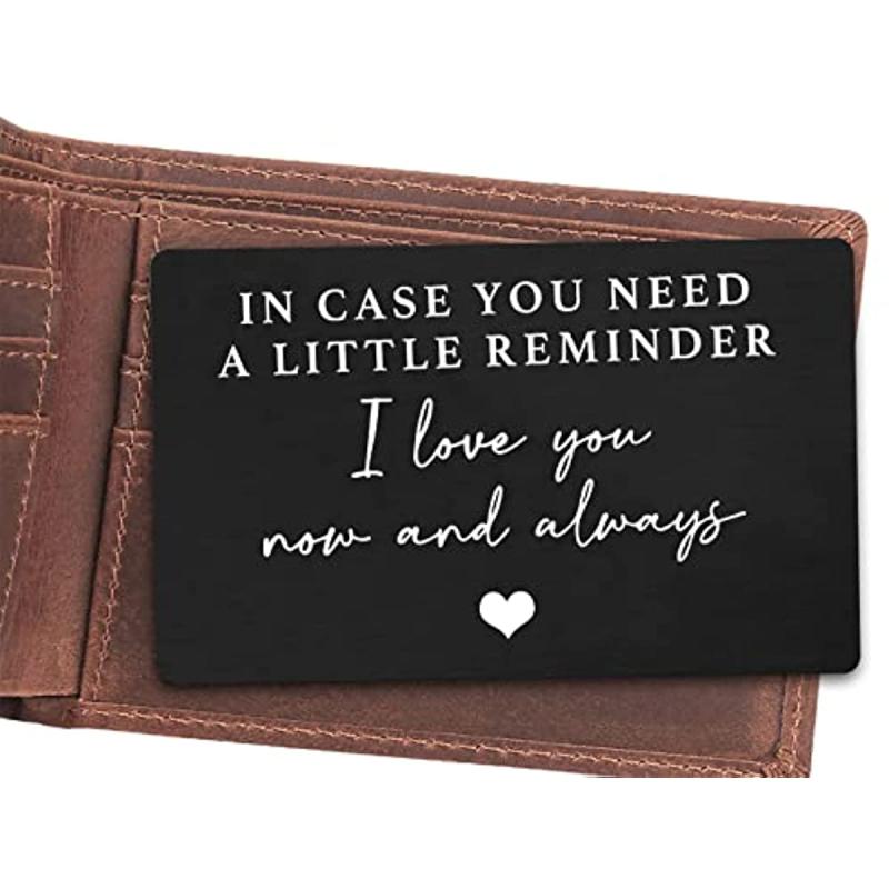Aluminum Engraved Wallet Card I Love You Gift
