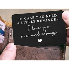 Aluminum Engraved Wallet Card I Love You Gift