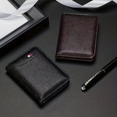 Men's Ultra thin Leather Card Holder Anti magnetic Wallet