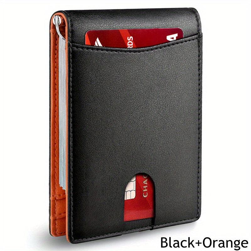 RFID Blocking Slim Leather Men's Thin Wallet Card Holder