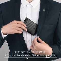 RFID Blocking Slim Leather Men's Thin Wallet Card Holder
