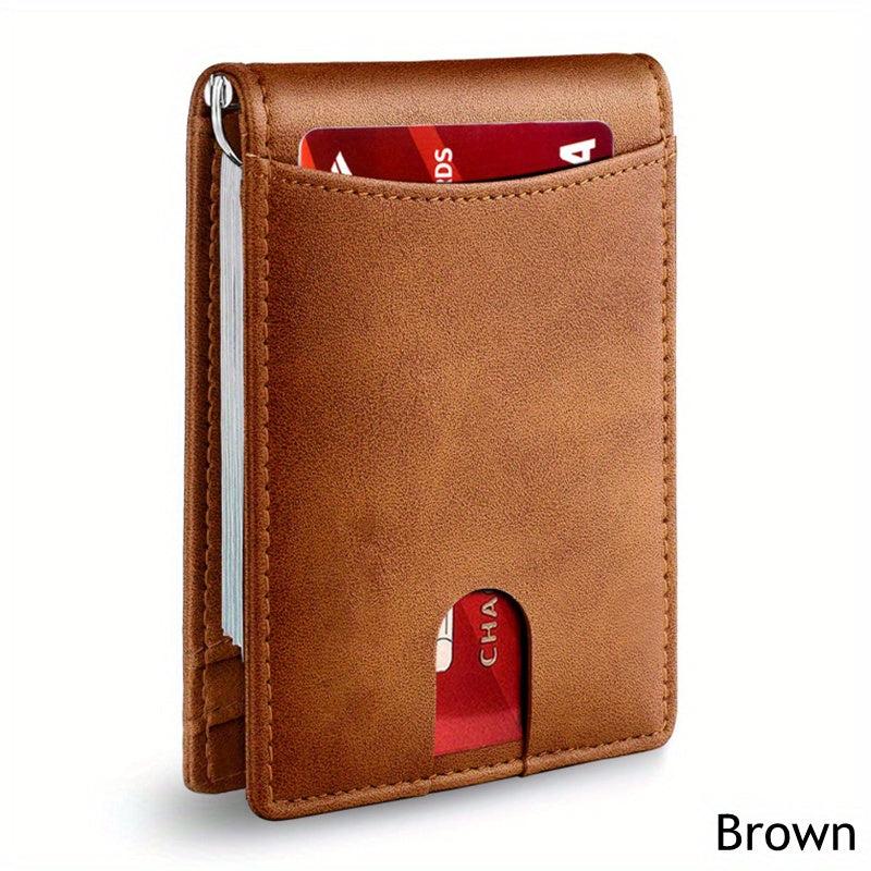 RFID Blocking Slim Leather Men's Thin Wallet Card Holder