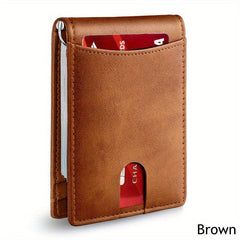 RFID Blocking Slim Leather Men's Thin Wallet Card Holder