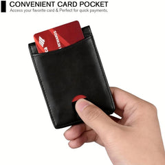 RFID Blocking Slim Leather Men's Thin Wallet Card Holder