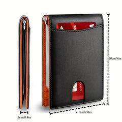 RFID Blocking Slim Leather Men's Thin Wallet Card Holder