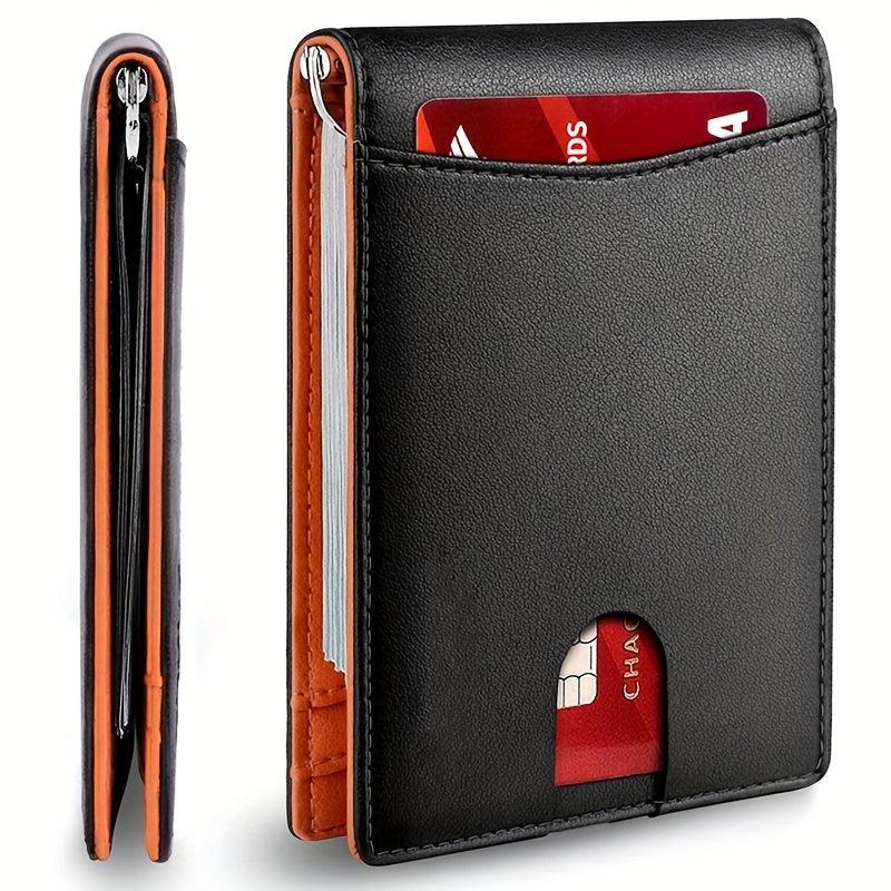 RFID Blocking Slim Leather Men's Thin Wallet Card Holder