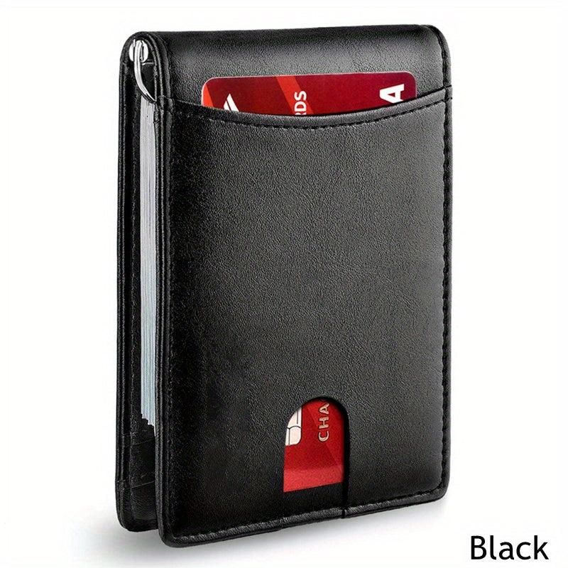 RFID Blocking Slim Leather Men's Thin Wallet Card Holder
