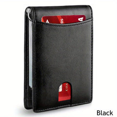 RFID Blocking Slim Leather Men's Thin Wallet Card Holder