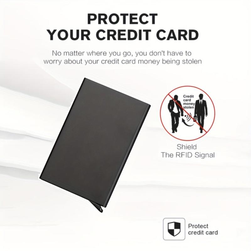 RFID Blocking Pop Up Card Holder Wallet Slim Business Credit Card Case