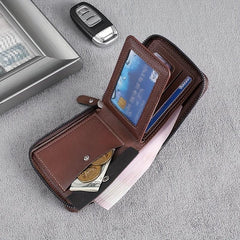 Men's Business PU Leather Wallet with Letter Embossing