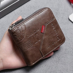 Men's Business PU Leather Wallet with Letter Embossing