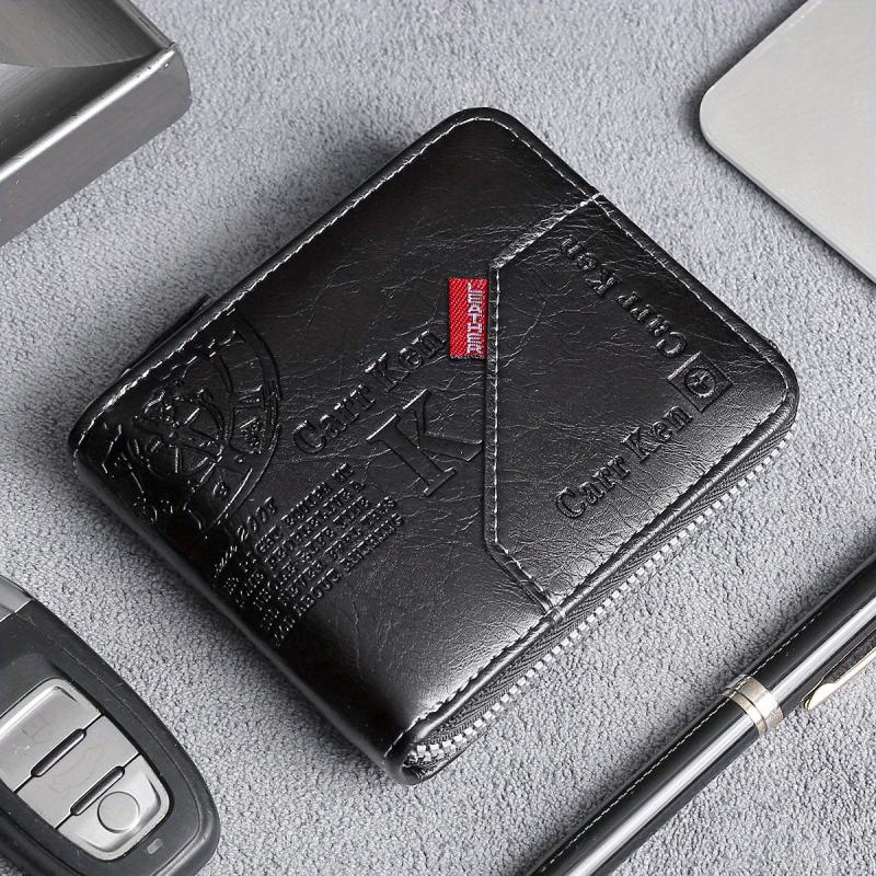 Men's Business PU Leather Wallet with Letter Embossing