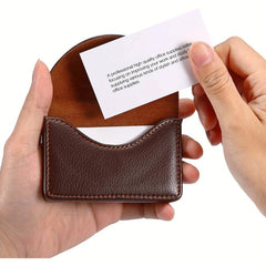 Leather Business Card Holder Magnetic Shut Holds 25 Cards