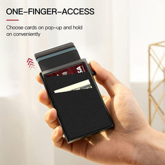 Pop Up Credit Card Holder Money Bag RFID Business Card Wallet