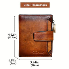 Men's Vintage RFID Leather Wallet Zipper Coin Billfold