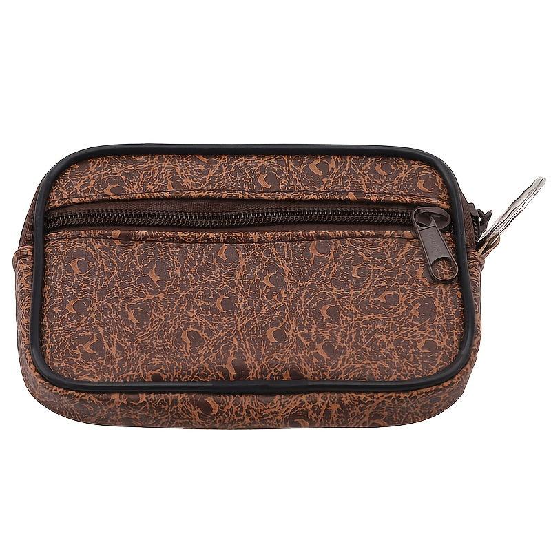 Men's Mini Business Leather Coin Purse Zipper Card Holder