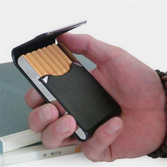 Leather Cigarette Case Magnetic Close Tobacco Holder Slim Case