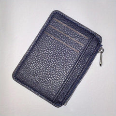 Slim Wallet Purse PU Leather Men Card Holder Unisex Zipper Business Card Case